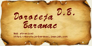 Doroteja Baranac vizit kartica